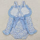 Baby Infant Girls Rompers Blue Flowers Straps Rompers SR2791 3.24