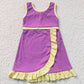 Baby Girls Dress Sleeveless Purple Yellow Yoga Active Short Knee Length Dress GSD4147