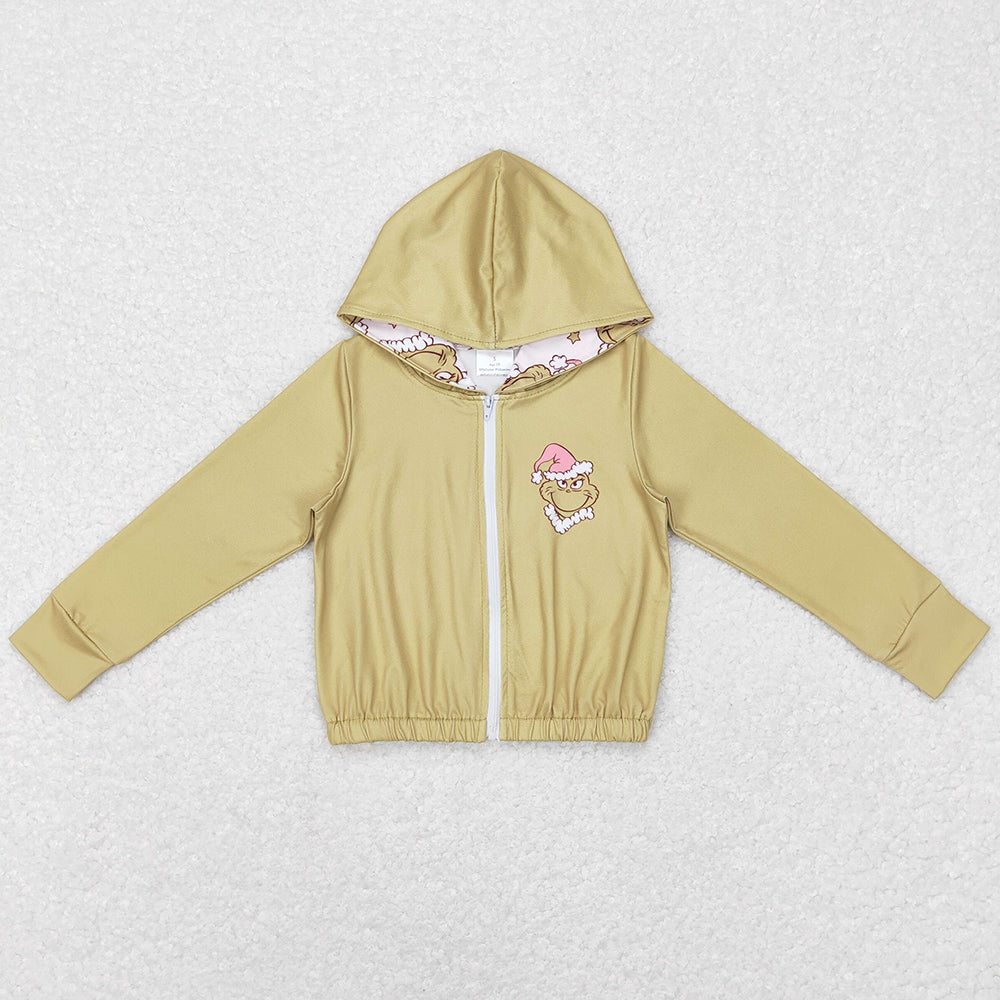Baby Girls Clothes Christmas Hooded Zip Tops Bell Pants Sets GLP0845