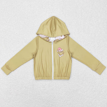 Baby Girls Clothes Christmas Hooded Zip Tops Bell Pants Sets GLP0845