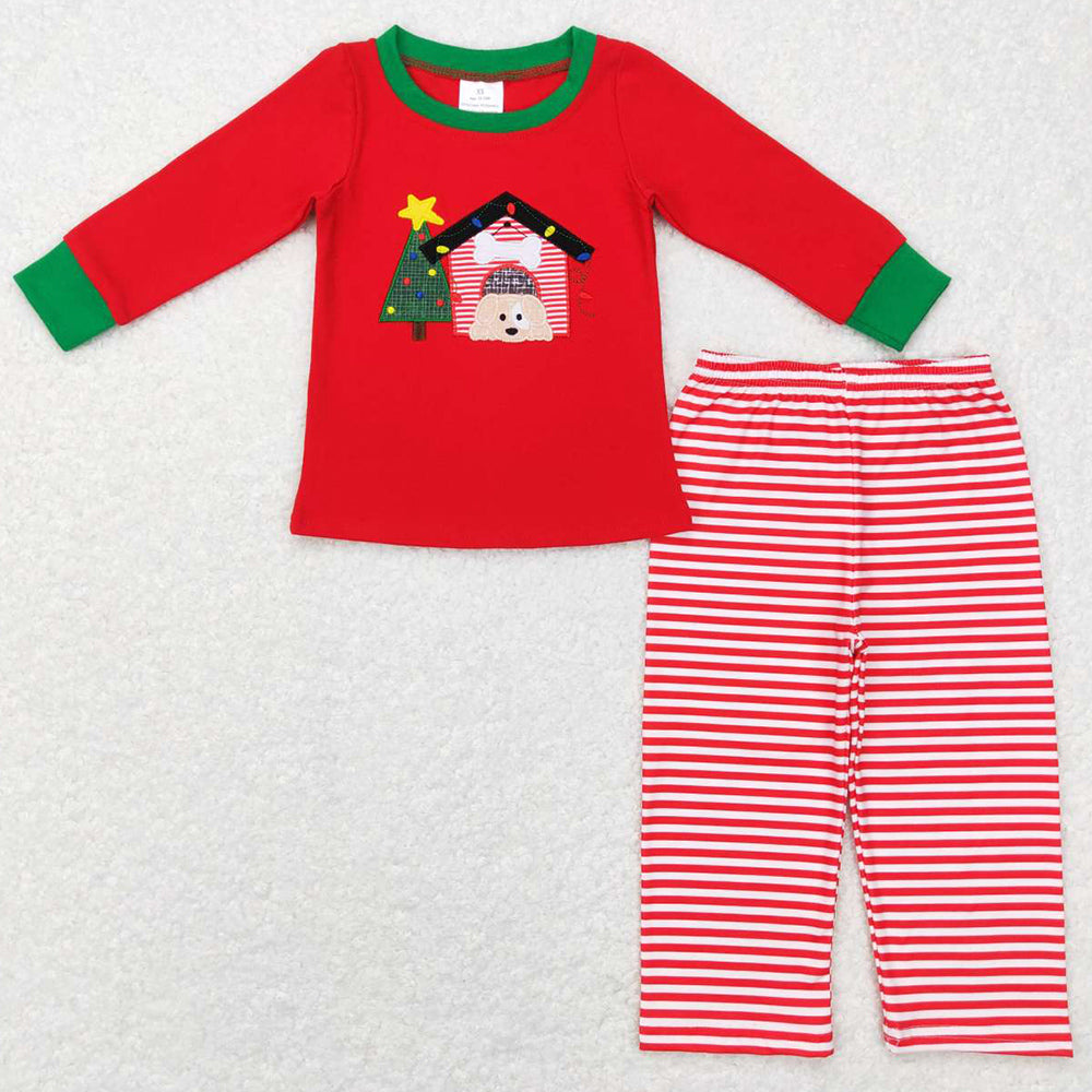 Baby Boys Clothes Christmas Dog House Top Pants 2pcs Sets BLP0331