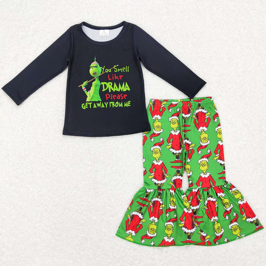 Boutique Baby Girls Clothes Christmas Bell Bottom Pants Sets GLP0999