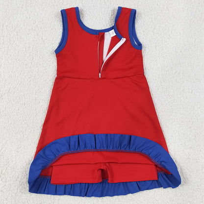 Baby Girls Dress Red Navy Sleeveless Yoga Active Short Knee Length Dress GSD4132