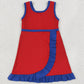 Baby Girls Dress Red Navy Sleeveless Yoga Active Short Knee Length Dress GSD4132