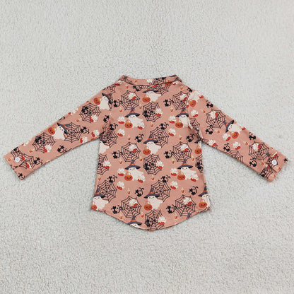 Baby Boys Clothes Long Sleeve Ghost Pumpkins Halloween Button Shirts Top BT1902
