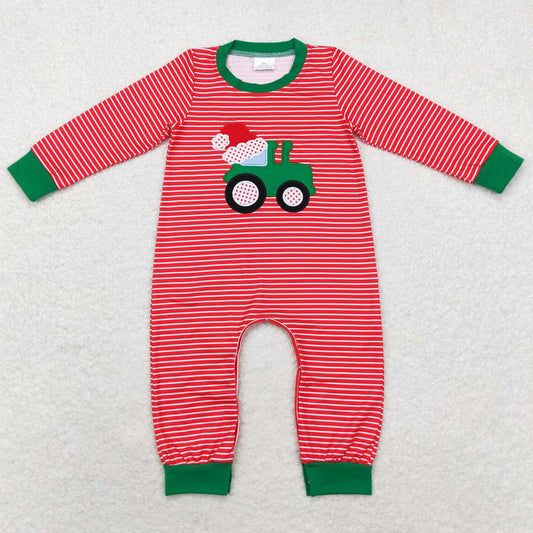 Baby Infant Boys Rompers Christmas Red Stripes Construction Hats Rompers LR1401