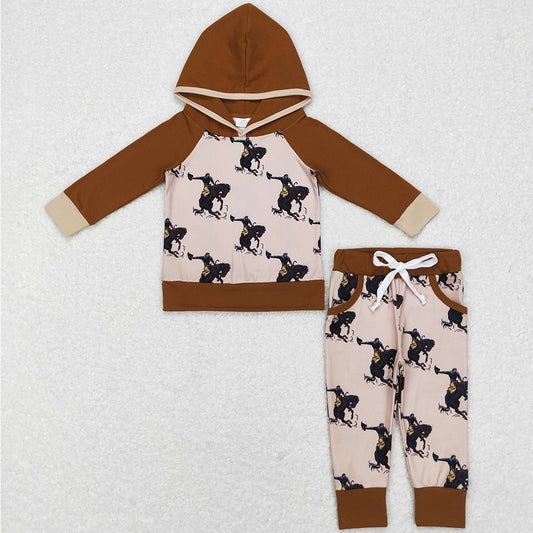 Baby Boys Clothes Hooded Western Rodeo Top Pants Outfits BLP0362