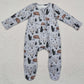 Baby Kids Boys Western Fall Zip Hat Cactus Footie Rompers LR2098