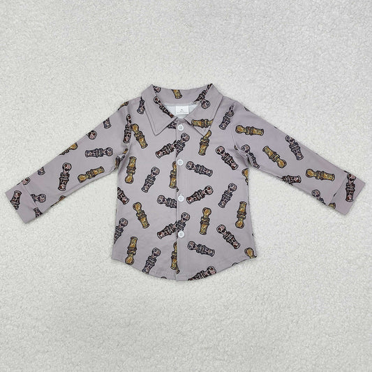 Baby Boys Clothes Shirt Duck Call Buttons Long Sleeve Tee Shirts Tops BT0886