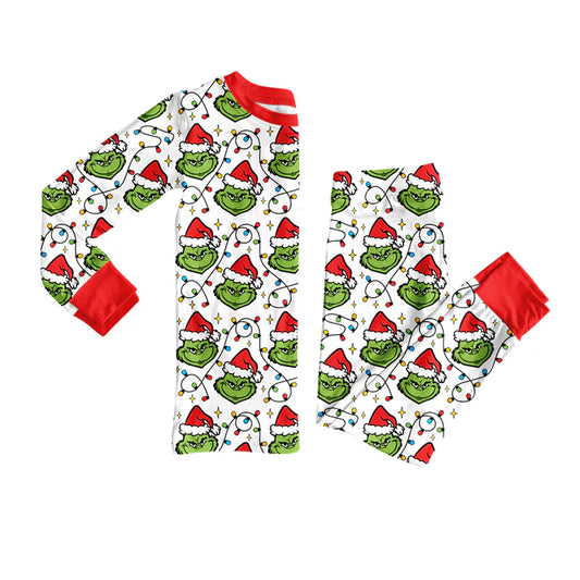 Preorder(moq 5) Baby Boys Grin Frog Christmas Top Pants Lounge Wear Pajamas Sets 8.14