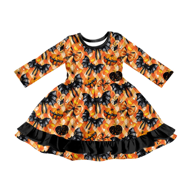 Halloween Baby Girls Dress Ruffle Knee Length Dresses Preorder MOQ 5