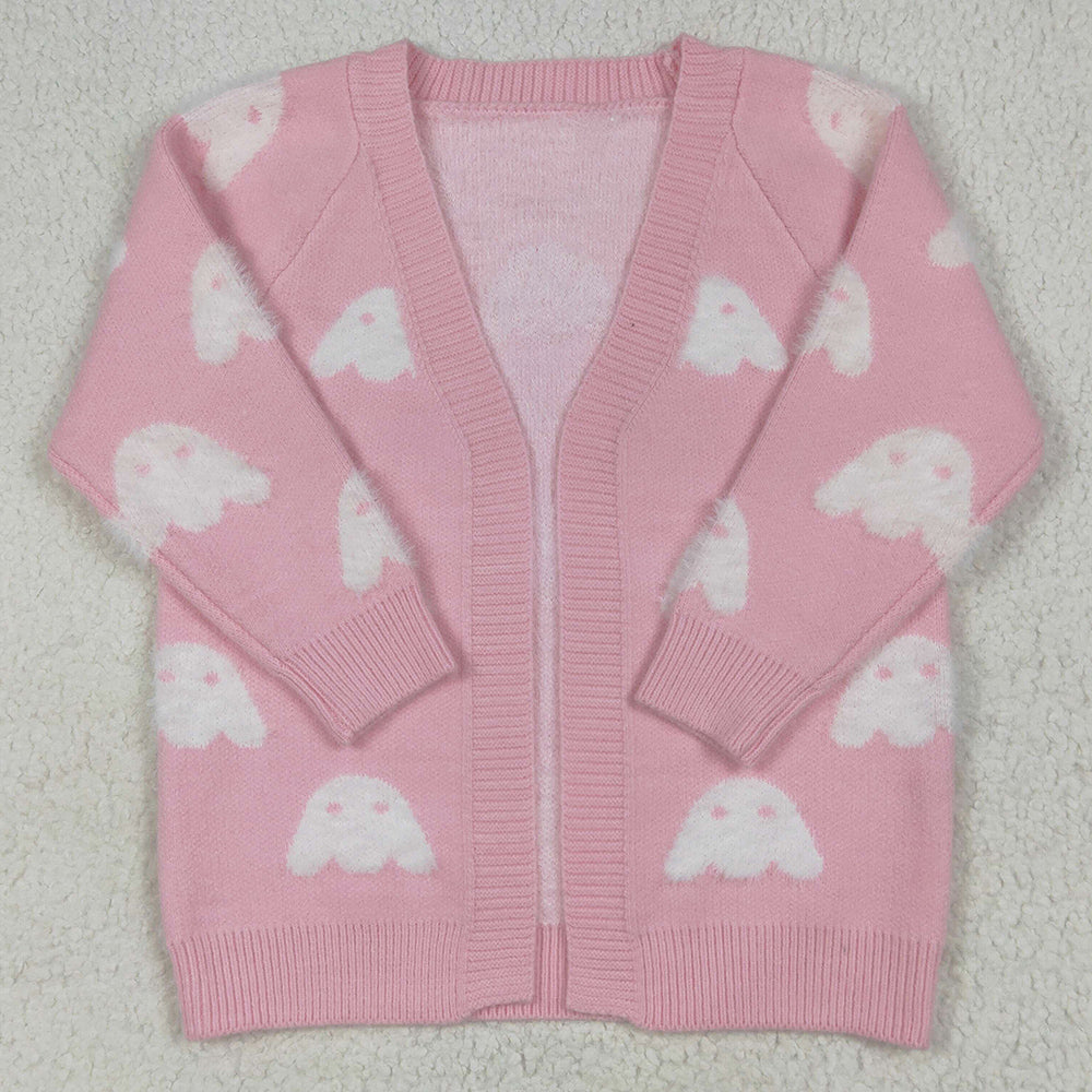 Baby Girls Sweater Fall Pink Ghost Pumpkins Halloween Long Sleeve Sweaters GT0650 6.26