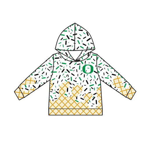 Preorder(moq 5) O green ice cream sprinkle toddler kids team hoodie 8.19