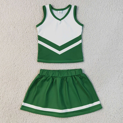 Baby Girls Clothes Green White Stripe Vest Skirt Shorts Team Yoga Active Clothes Sets GSD4191