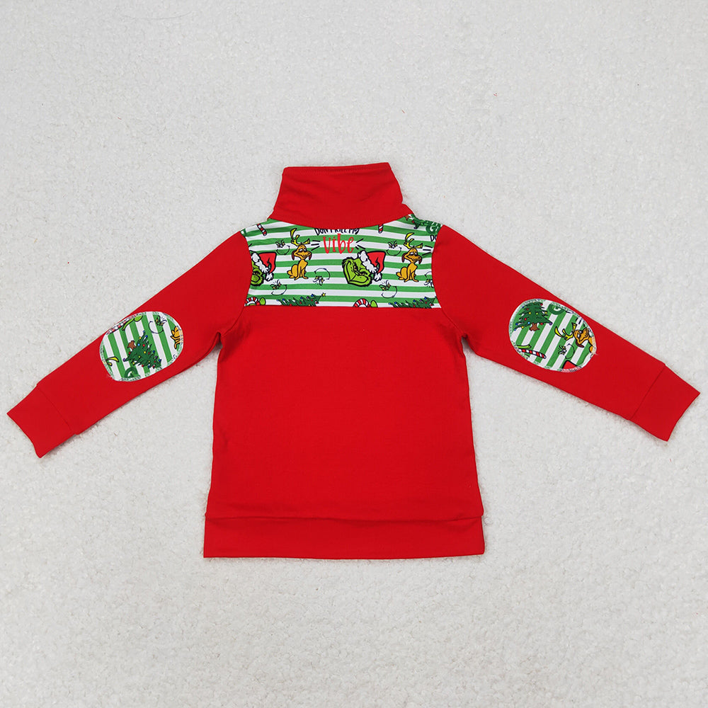 Baby Boys Tops Christmas Green Zip Pullovers Tops BT0726