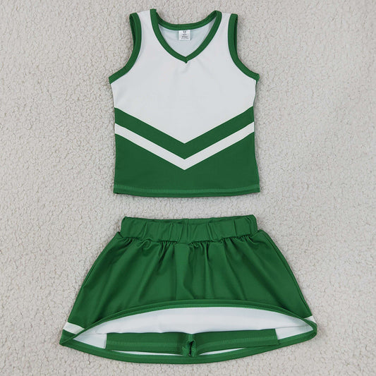 Baby Girls Clothes Green White Stripe Vest Skirt Shorts Team Yoga Active Clothes Sets GSD4191