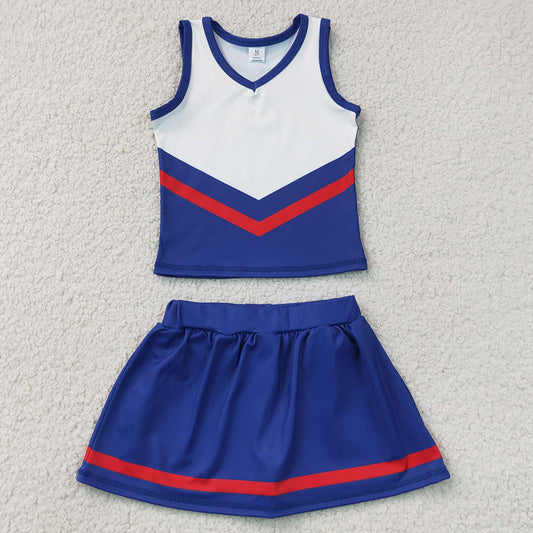 Baby Girls Clothes Navy Red Stripe Vest Skirt Shorts Team Yoga Active Clothes Sets GSD4202