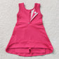 Baby Girls Dress Hot Pink Sleeveless Bows Yoga Active Short Knee Length Dress GSD3878