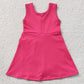 Baby Girls Dress Hot Pink Sleeveless Bows Yoga Active Short Knee Length Dress GSD3878