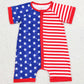 Baby Infant Boys Rompers 4th Of July Star Red Stripes Short Sleeve Rompers SR0673