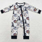 Baby Infant Boys Rompers Halloween Dogs Zip Bamboo Rompers LR1173