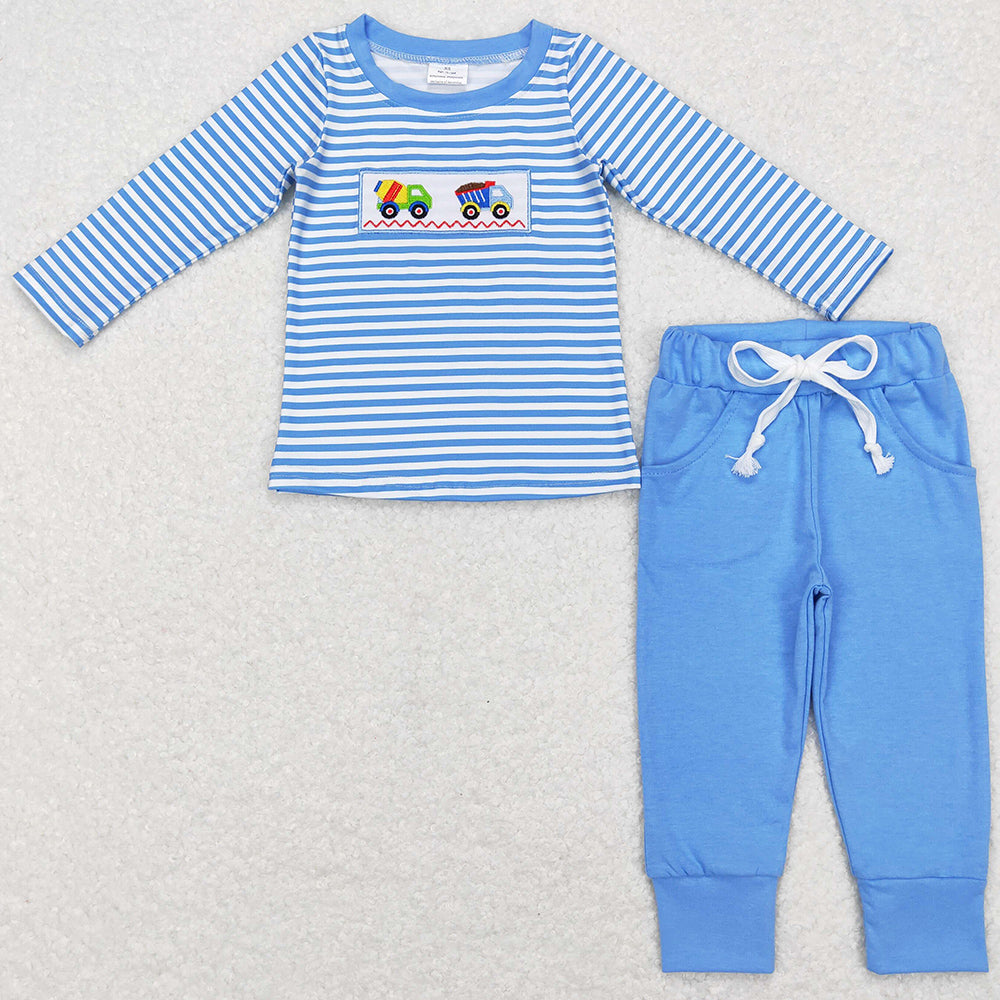 Baby Boys Clothes Construction Long Sleeve Tee Shirts Pants Sets BLP0393