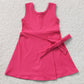 Baby Girls Dress Hot Pink Sleeveless Bows Yoga Active Short Knee Length Dress GSD3878