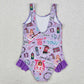 Baby Girls Swimsuits Purple Sleeveless Ruffle One Piece Swimsuits S0388