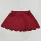 Baby Girls Skirts Maroon Scallop Yoga Active Skirt Shorts Bottom GLK0304