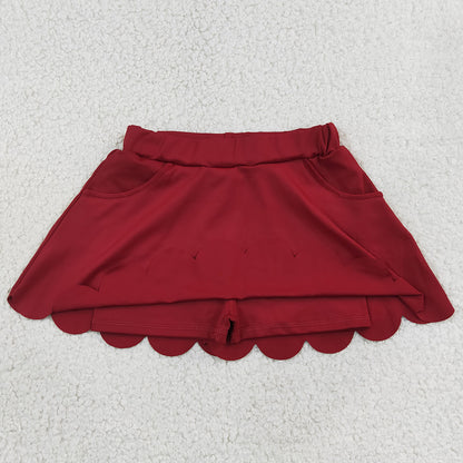 Baby Girls Skirts Maroon Scallop Yoga Active Skirt Shorts Bottom GLK0304
