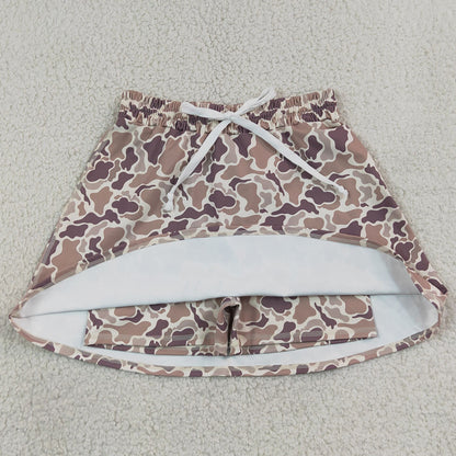 Adult Women Skirts Southern Khaki Camo Yoga Active Skirt Short Bottom GLK0314