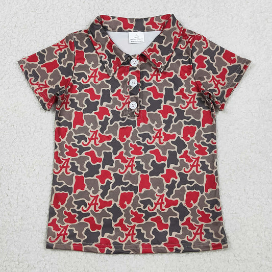 Baby Boys Clothes Short Sleeve Camo A Team Button Polo Shirts Top BT1698