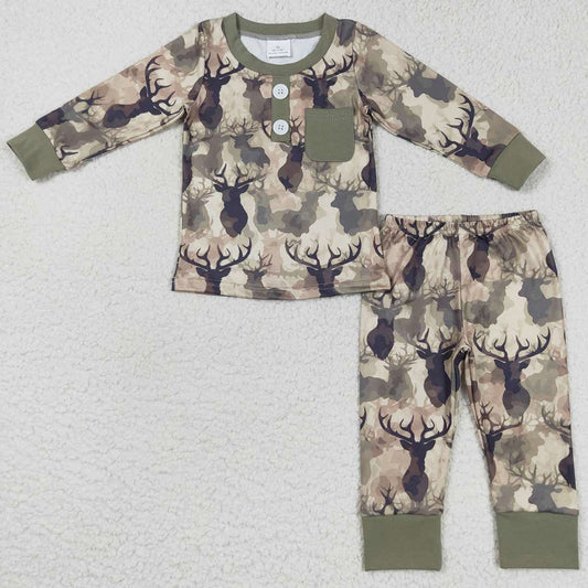 Boutique Girls Pajamas Deer Print Sibling Sleepwear Boys Nightwear BLP0332 GLP0747