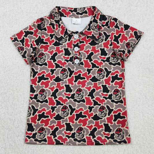 Baby Boys Clothes Short Sleeve Camo Team Button Polo Shirts Top BT1699