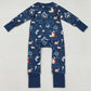 Baby Boys Rompers Navy Nativity Christmas Zipper Footie Rompers LR2504 9.1