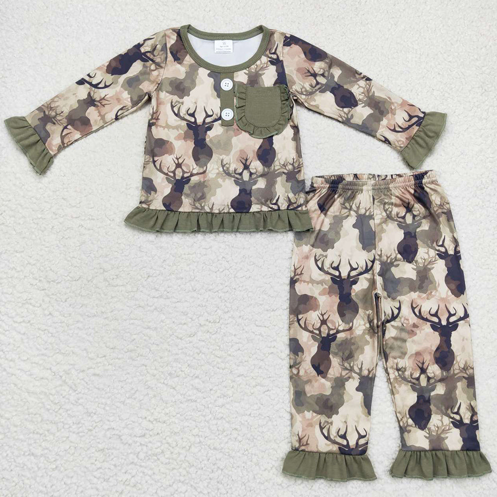 Boutique Girls Pajamas Deer Print Sibling Sleepwear Boys Nightwear BLP0332 GLP0747