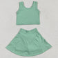 Baby Girls Clothes Green Vest Top Sports Skorts Skirts Sets GSD1984 4.21