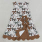 Baby Girls Dress Camo Bows Deer Hunting Yoga Active Short Bows Scallop Knee Length Dress GSD4008