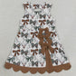 Baby Girls Dress Camo Bows Deer Hunting Yoga Active Short Bows Scallop Knee Length Dress GSD4008