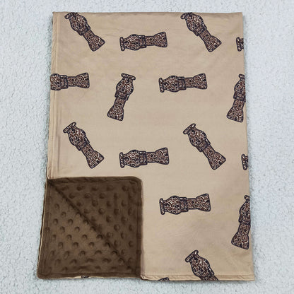 Baby Toddler Children Blankets Hunting Duck Call Brown Minky Blankets BL0165