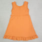 Baby Girls Dress Orange Sleeveless Yoga Active Shorts Ruffle Knee Length Dresses GSD3767