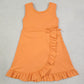 Baby Girls Dress Orange Sleeveless Yoga Active Shorts Ruffle Knee Length Dresses GSD3767