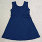 Baby Girls Dress Navy Sleeveless Bows Yoga Active Short Knee Length Dress GSD3880