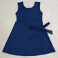 Baby Girls Dress Navy Sleeveless Bows Yoga Active Short Knee Length Dress GSD3880