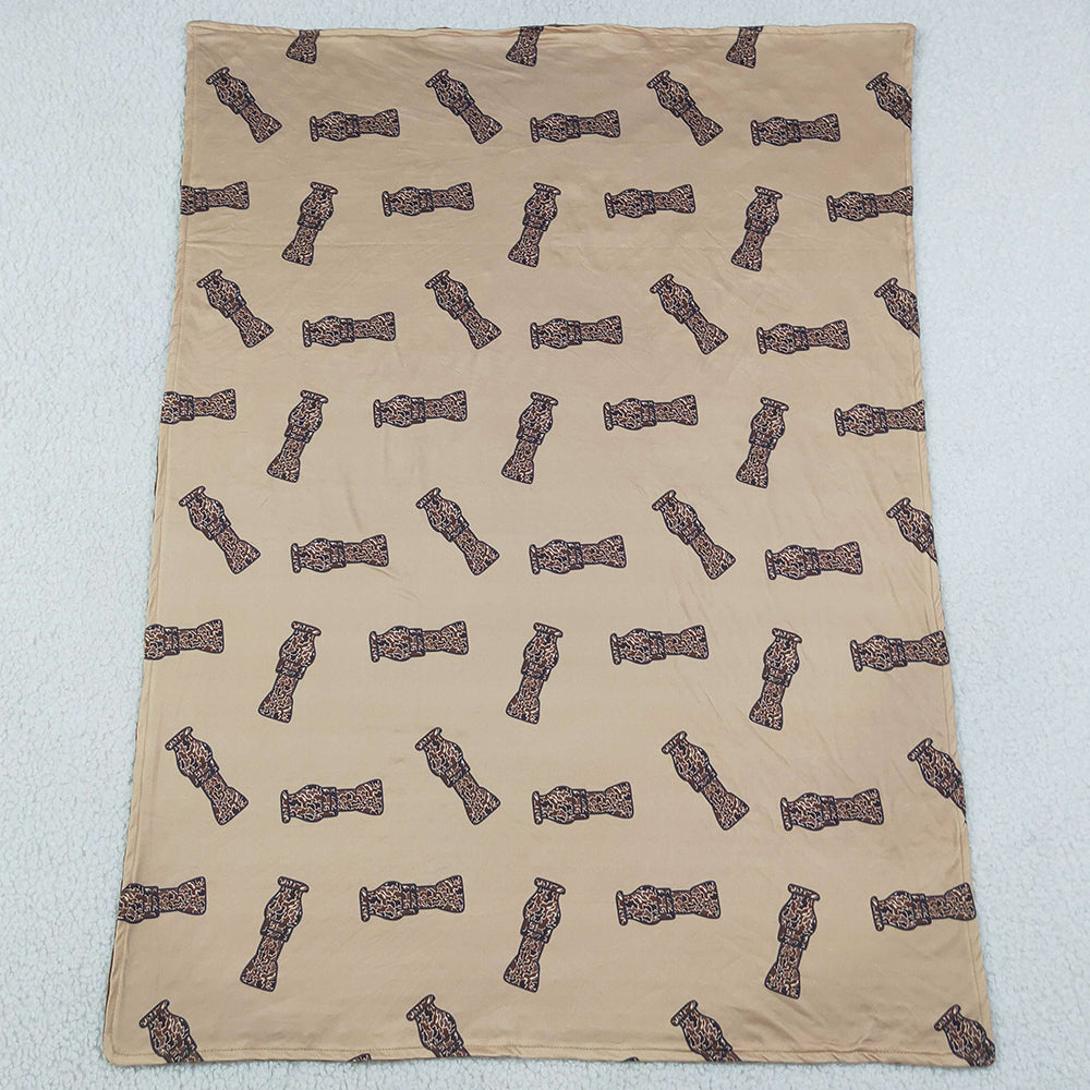 Baby Toddler Children Blankets Hunting Duck Call Brown Minky Blankets BL0165