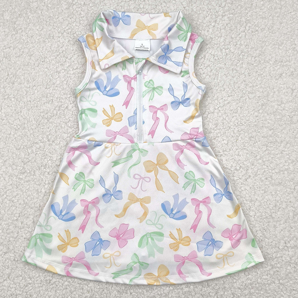 Baby Girls Dress Colorful Bows Yoga Active Wear Skort Knee Length Dresses GSD2141 4.21