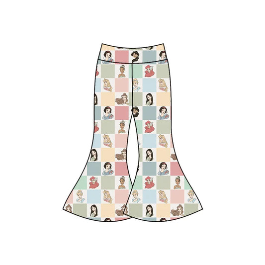 Preorder(moq 5) Baby Girls Cartoon Princesses Bell Bottom Pants Bottom 12.26