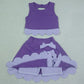Baby Girls Clothes Purple Sleeveless Vest Bows Skirt Shorts Yoga Active Bows Scallop Clothes Sets GSD4225
