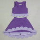 Baby Girls Clothes Purple Sleeveless Vest Bows Skirt Shorts Yoga Active Bows Scallop Clothes Sets GSD4225