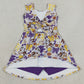 Baby Girls Dress Footballs Bows Tigers Team Yoga Active Shorts Knee Length Dresses GSD3801
